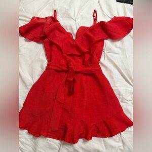 The Impeccable Pig Vibrant Red Romper